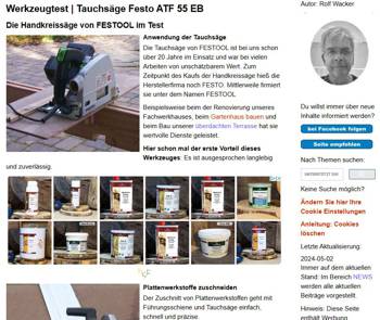 Werkzeugtest Festo Tauchsäge